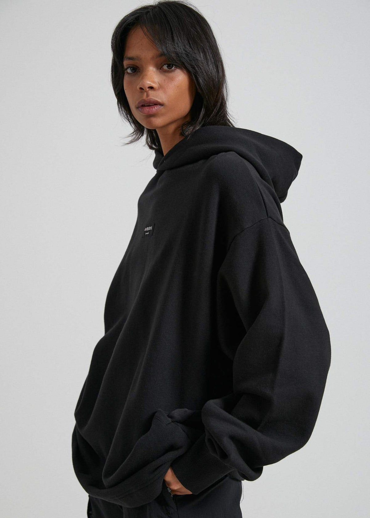 Afends Industry  - Unisex Pull On Hood - Grey Marle Black