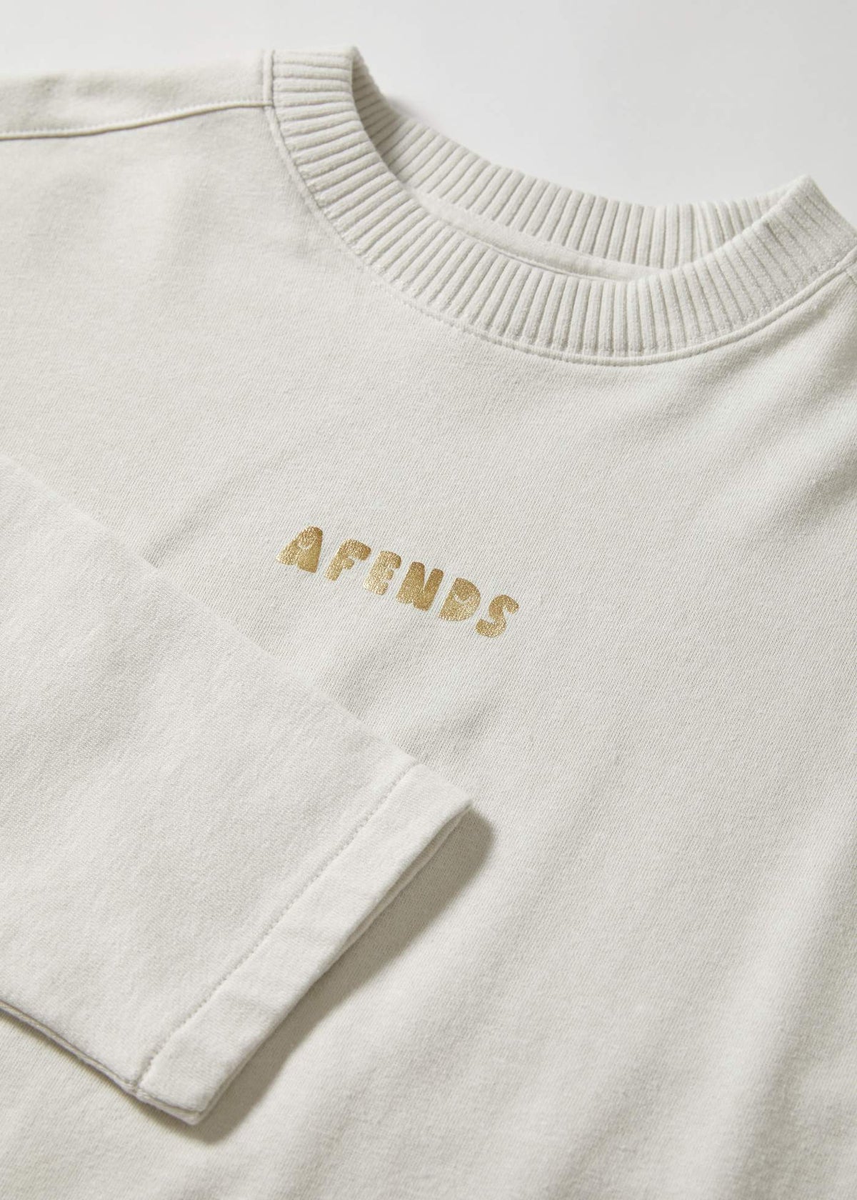 Afends Juno  - Hemp Oversized Crew Neck - Off White Off white