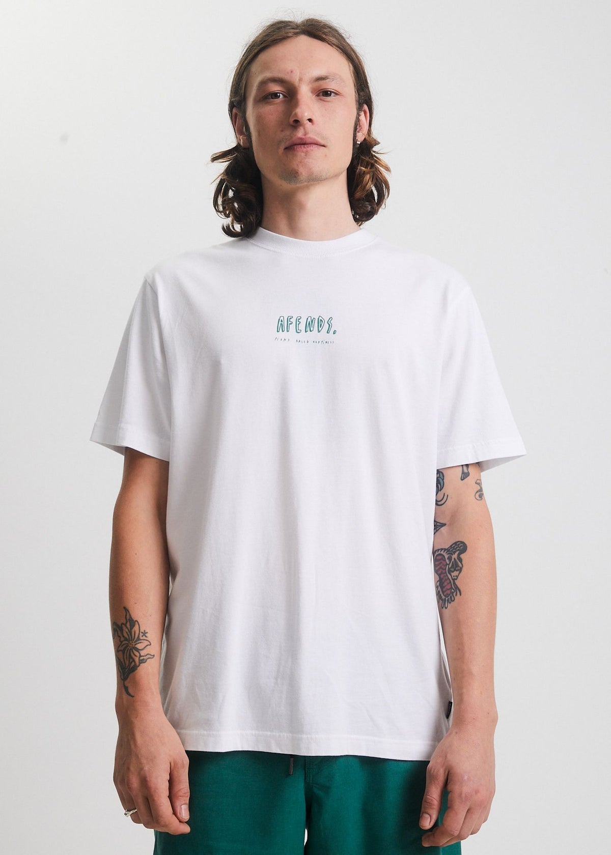 Afends Plant Based Happiness  - Unisex Recycled T-Shirt - White White