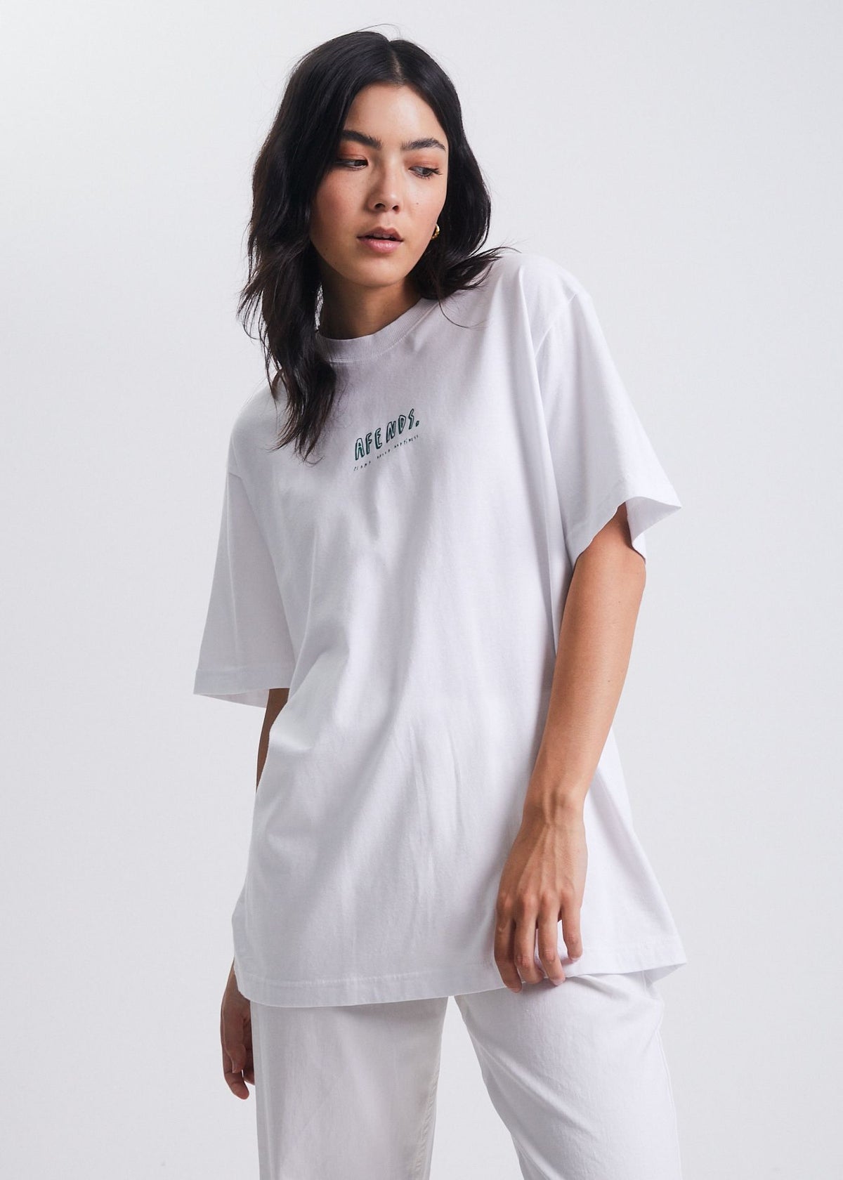 Afends Plant Based Happiness  - Unisex Recycled T-Shirt - White White