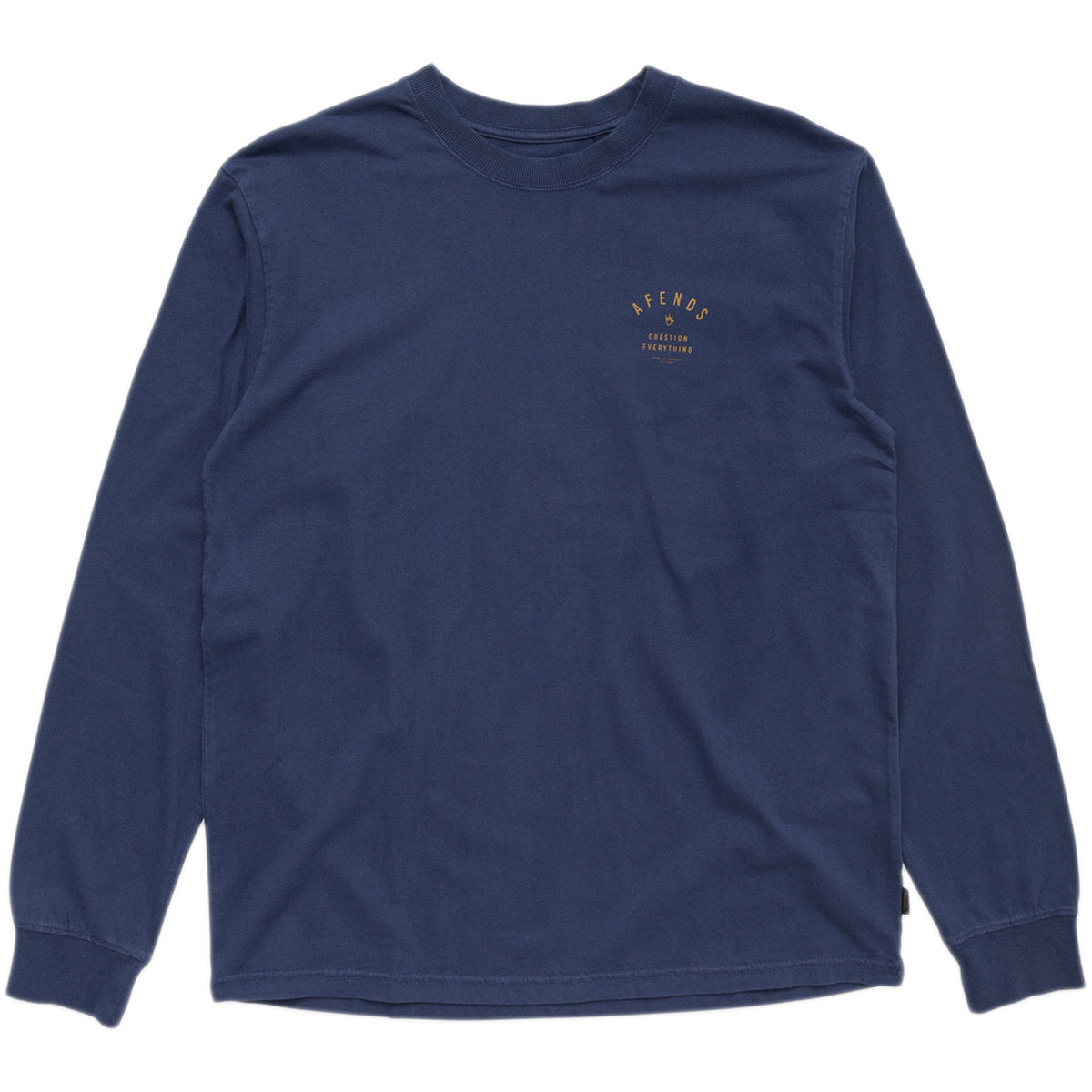 Afends Public Retro Fit Long Sleeve Tee Deep Indigo
