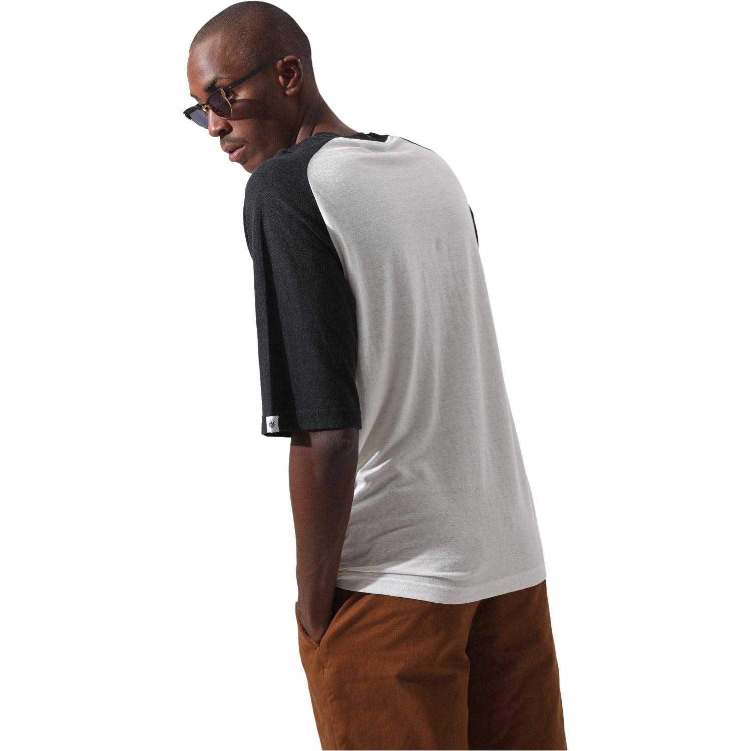 Afends Rasta Olympics Hemp Raglan Tee White Black