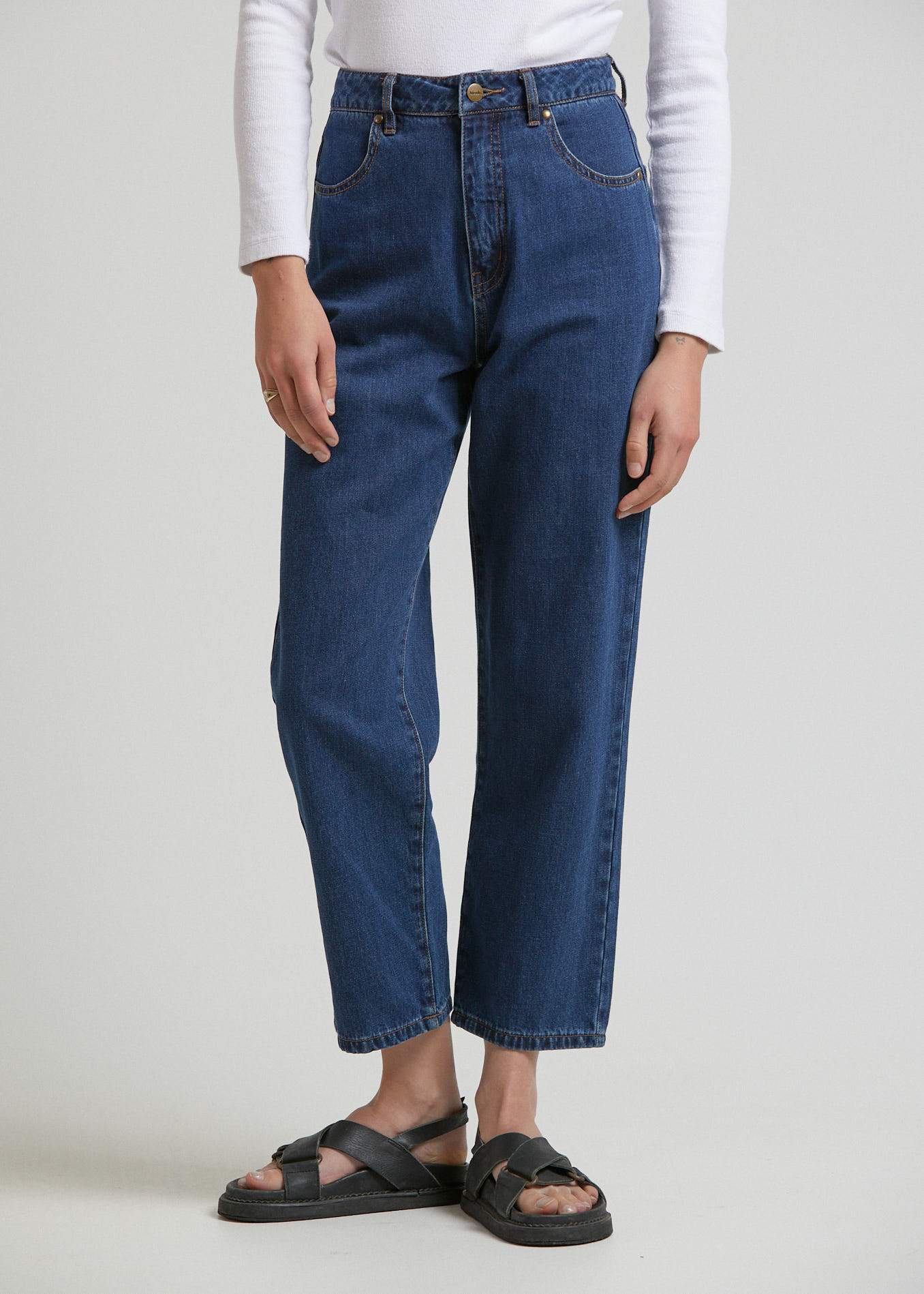 Afends Shelby  - Hemp Denim High Waist Wide Leg Jeans - Indigo Rinse Indigo rinse