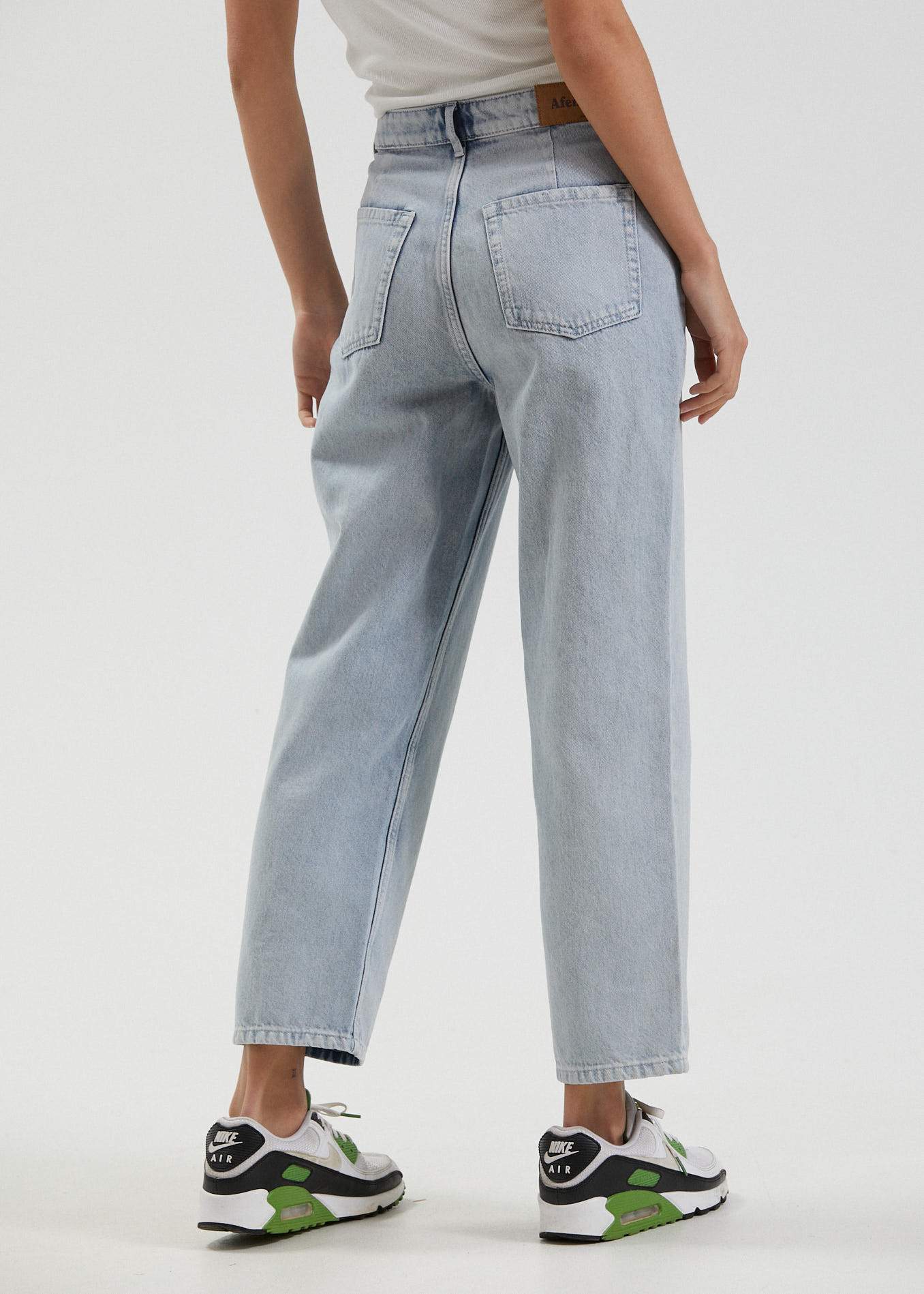 Afends Shelby  - Hemp Washed Denim Wide Leg Jeans - Vintage Blue Vintage blue