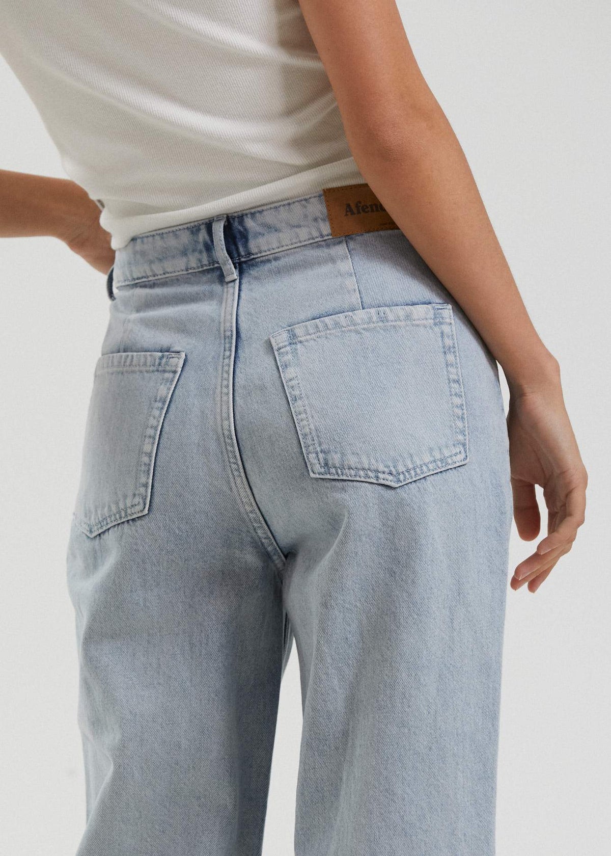 Afends Shelby  - Hemp Washed Denim Wide Leg Jeans - Vintage Blue Vintage blue