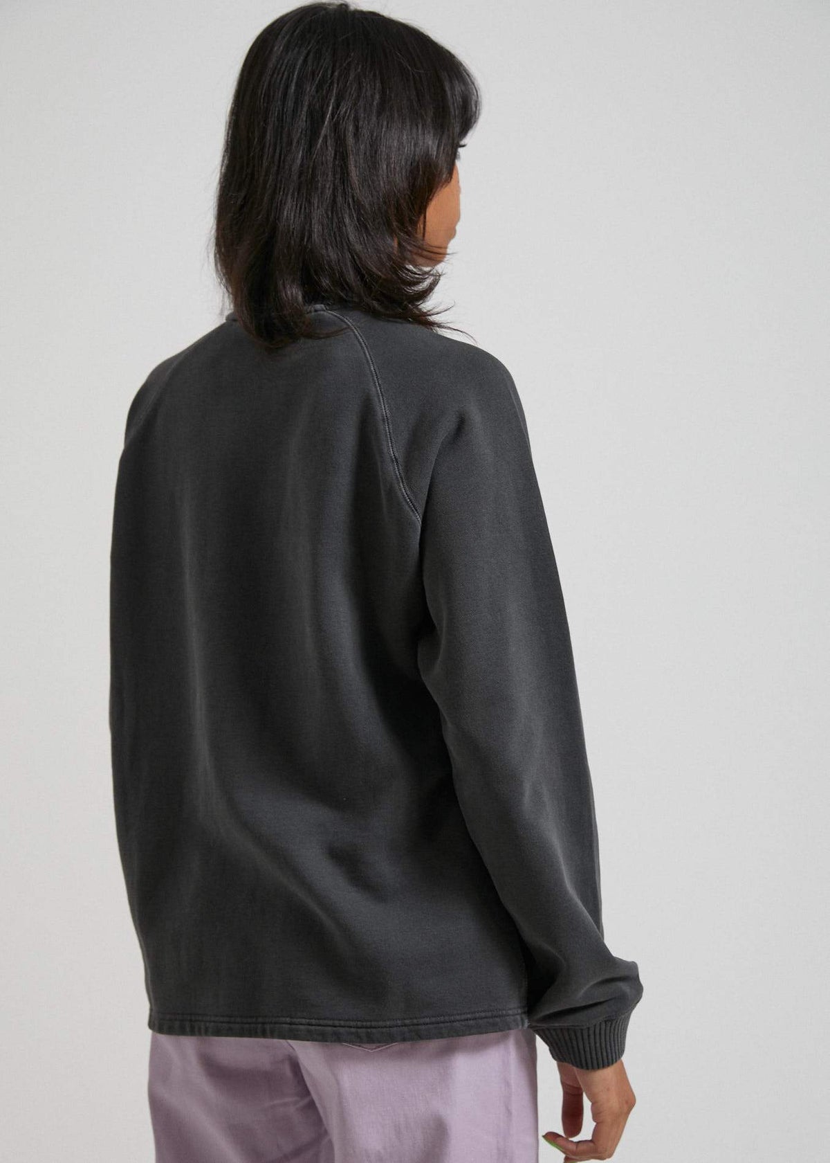 Afends Society  - Unisex Raglan Crew Neck - Stone Black Stone black