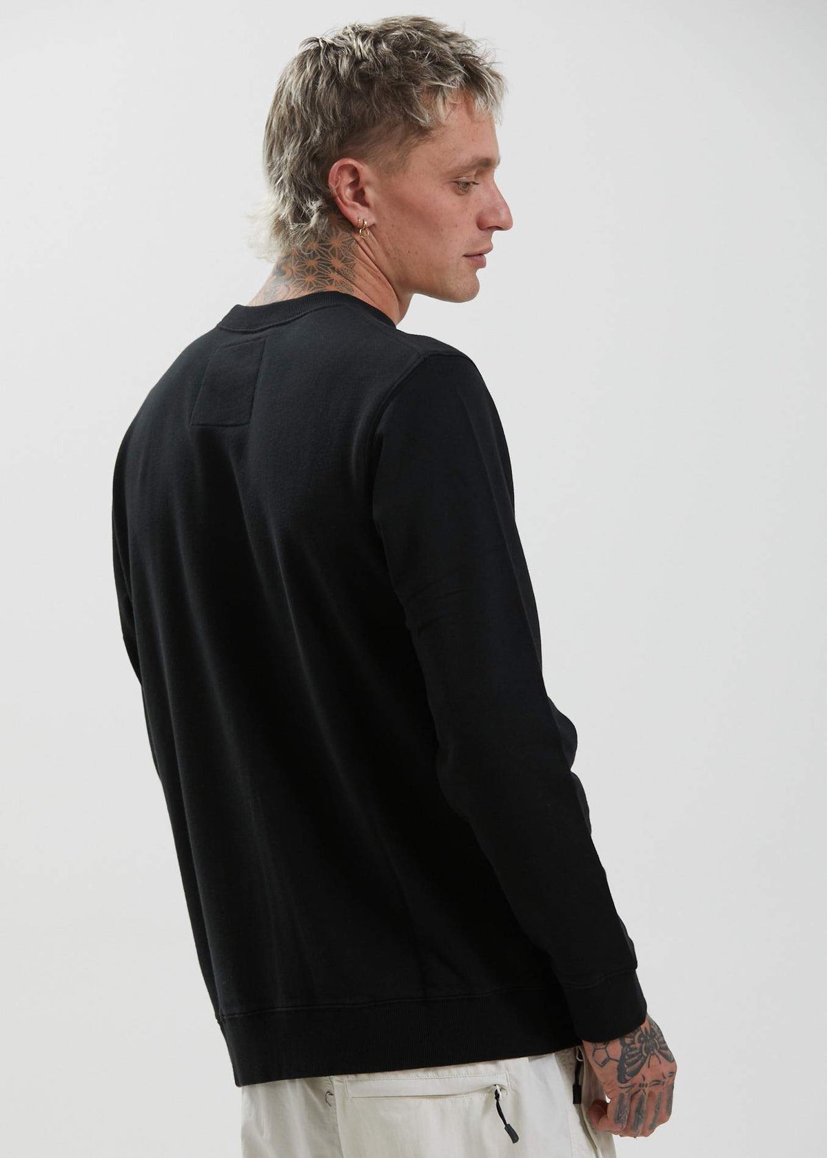 Afends Supply  - Recycled Crew Neck Jumper - Camel Black