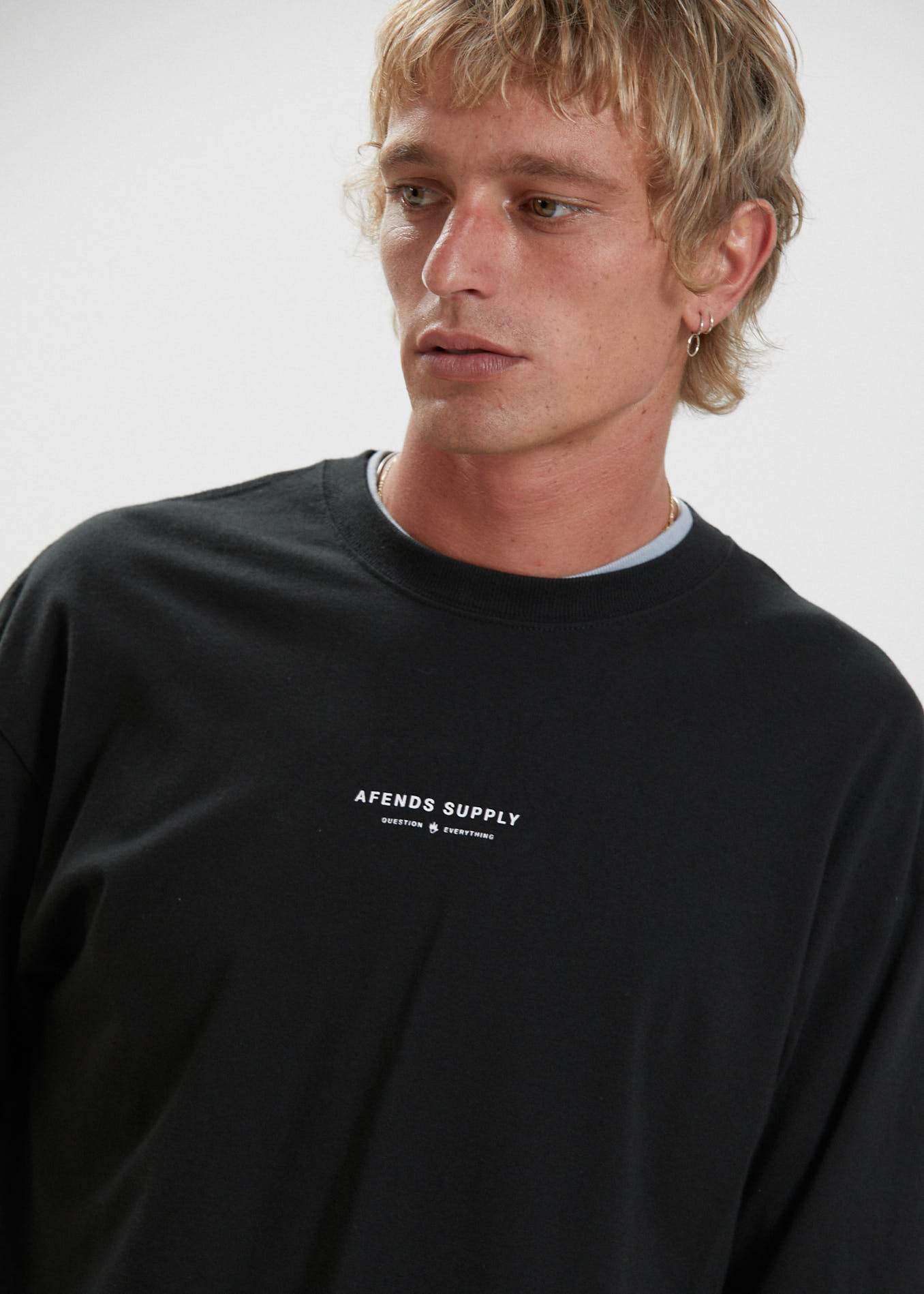 Afends Supply  - Recycled Oversized T-Shirt - Black Black