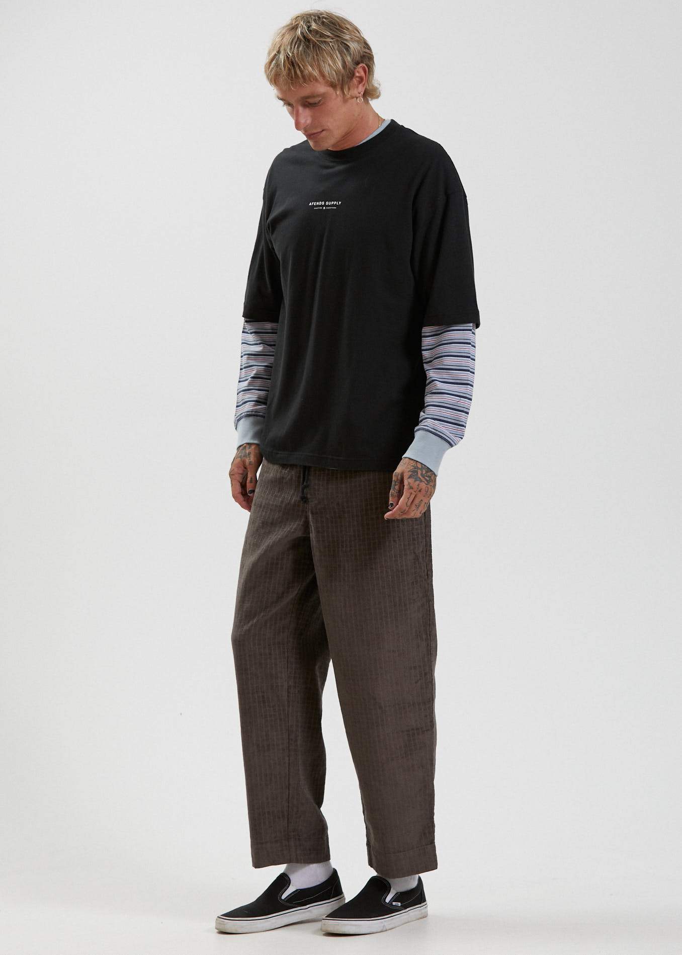 Afends Supply  - Recycled Oversized T-Shirt - Black Black