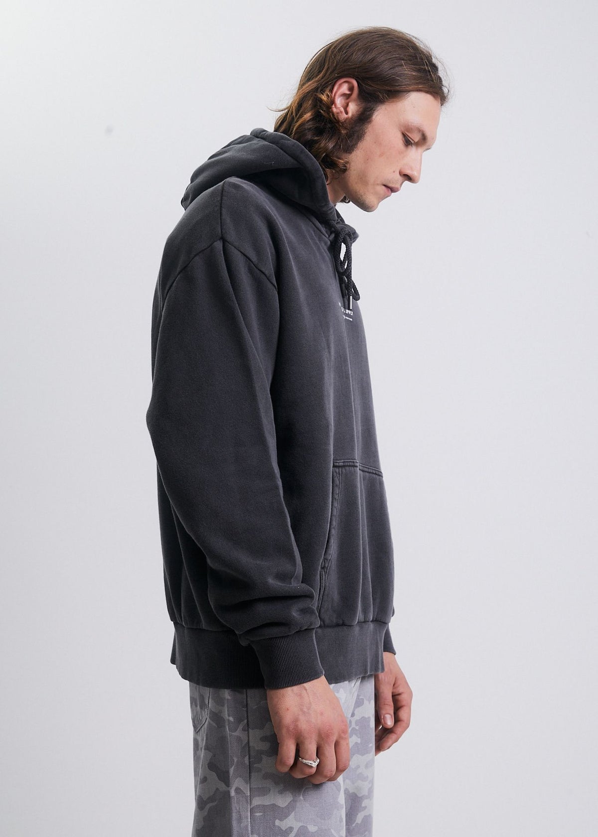 Afends Transit  - Recycled Hoodie - Stone Black Stone black