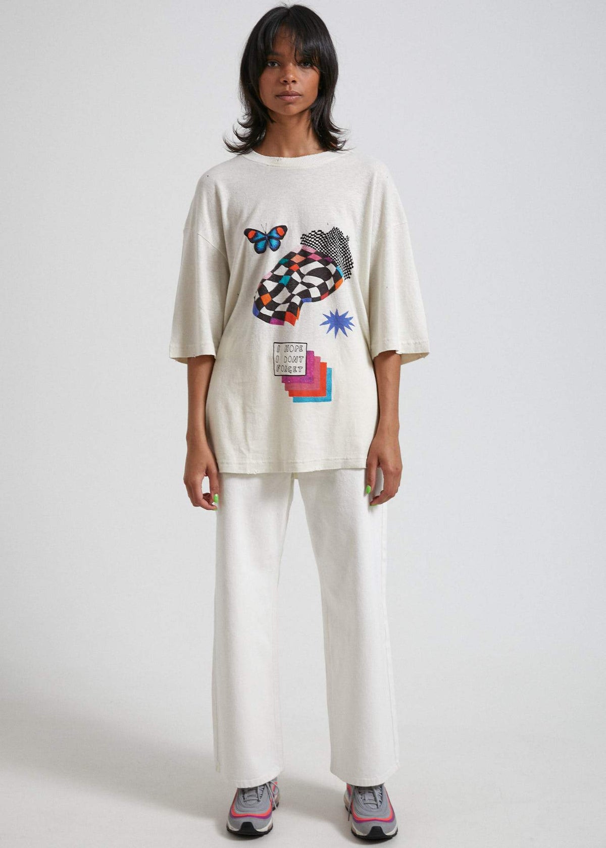 Afends When Heaven Melts  - Hemp Oversized Tee - Off White Off white