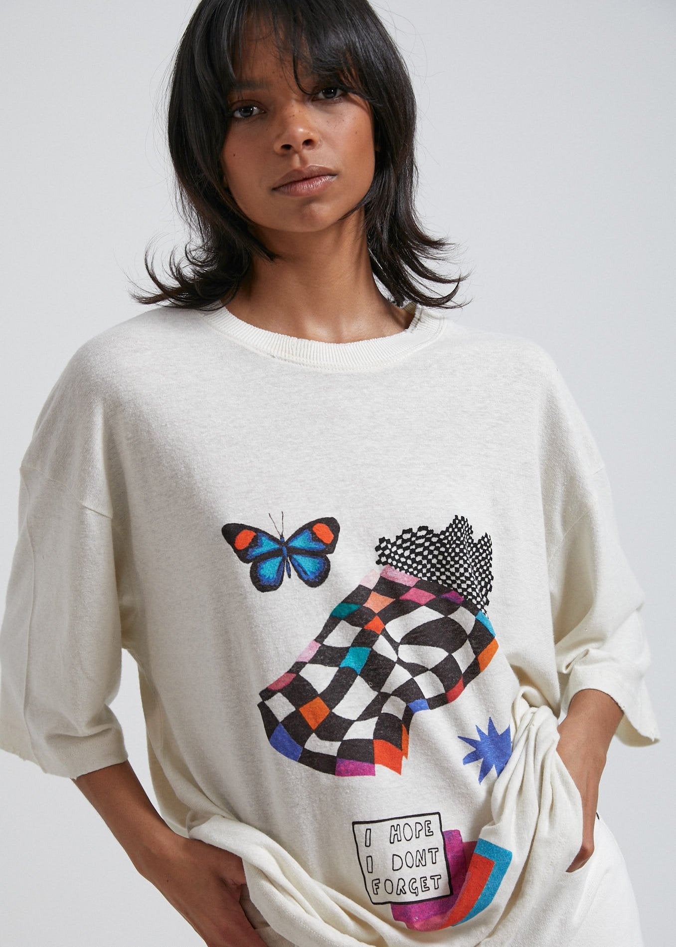 Afends When Heaven Melts  - Hemp Oversized Tee - Off White Off white