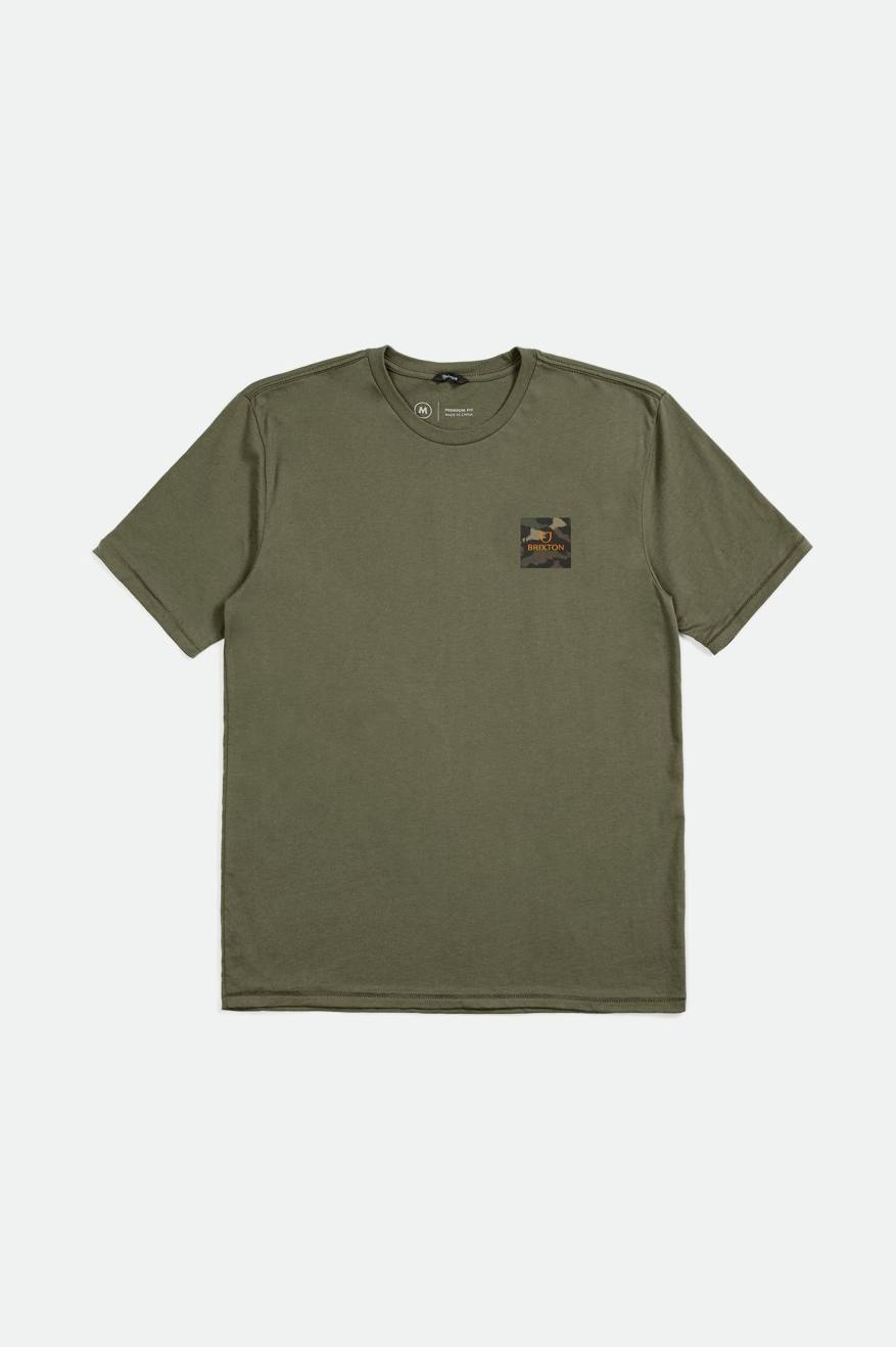Brixton Alpha Block S/S Tailored Tee Military Olive