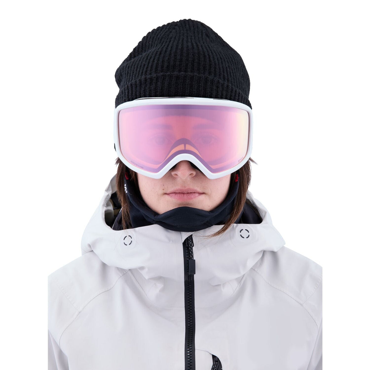 Anon Deringer Goggle 2023 White - Perceive Cloudy Pink w/ Amber Lens