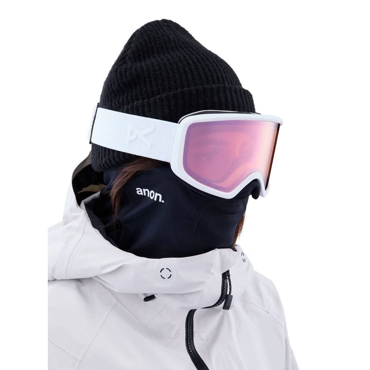 Anon Deringer Goggle 2023 White - Perceive Cloudy Pink w/ Amber Lens