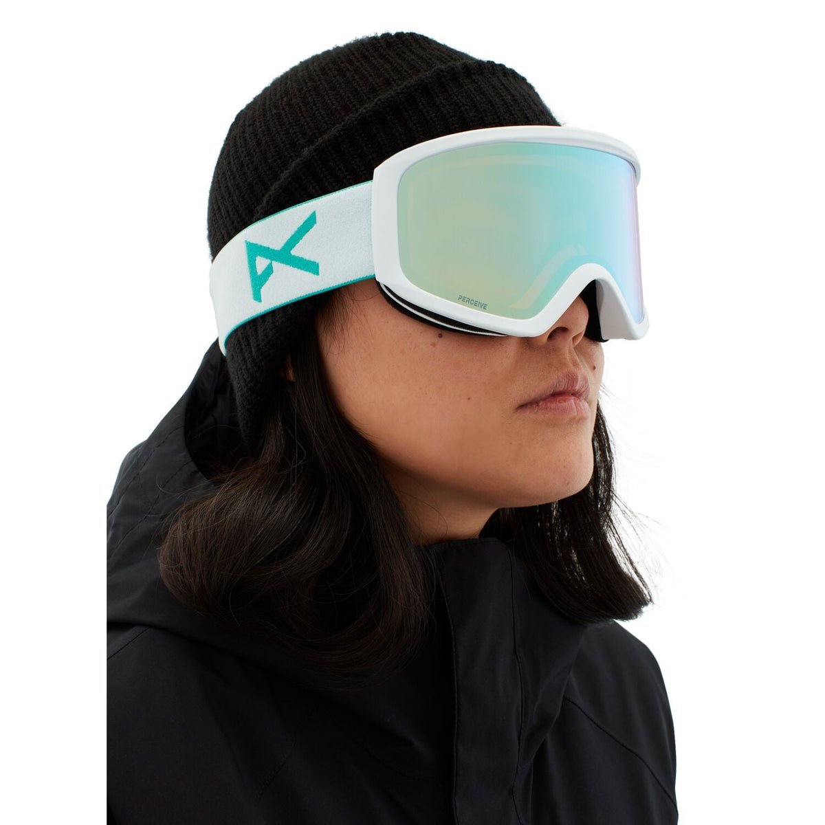 Anon Insight Google 2023 White - Perceive Variable Blue w/ Amber Lens