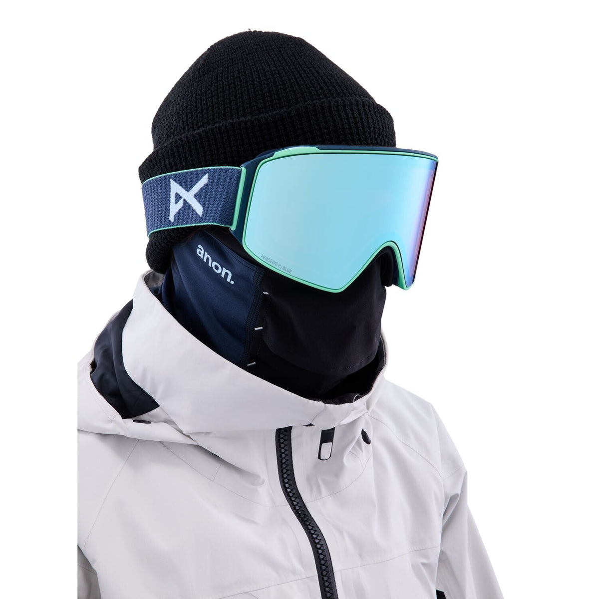 Anon M4 Cylindrical MFI Goggle 2023 Navy - Perceive Variable Blue w Perceive Cloudy Pink Lens