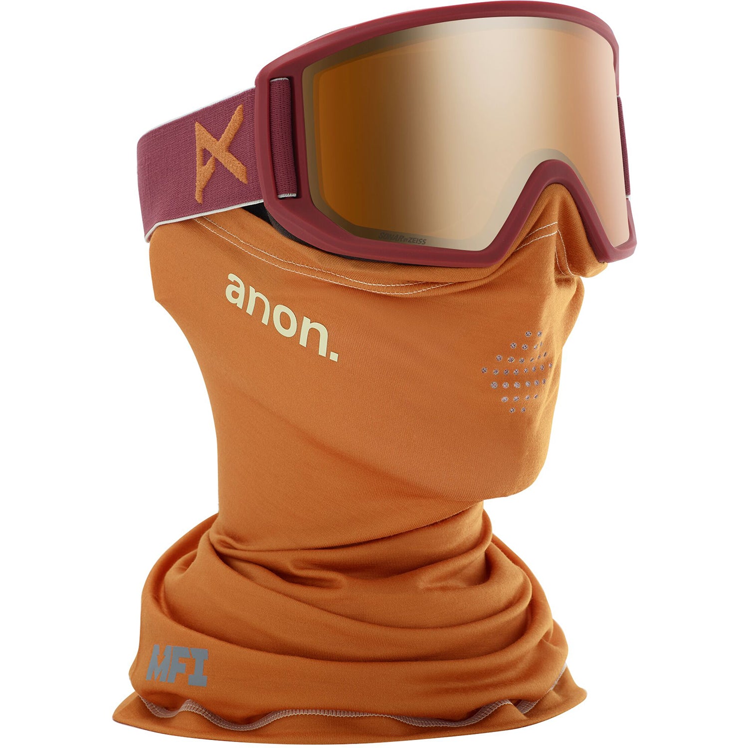 Anon Relapse MFI Goggle 2020 Maroon Sonar Bronze lens