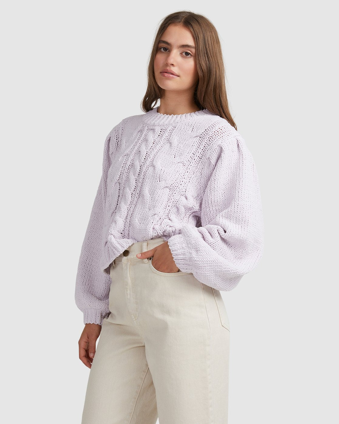 Billabong Bluesday Chenille Crew Sweater Orchid