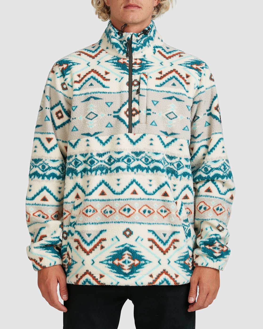 Billabong Boundary Mock Neck Fleece Stone