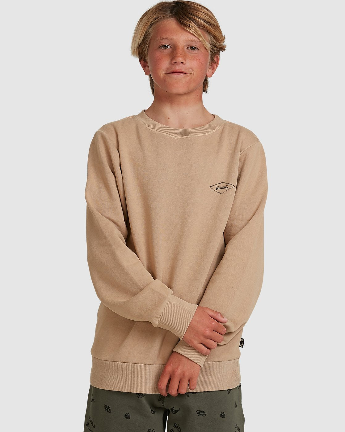 Billabong Boys Checked Diamond Crew Light khaki