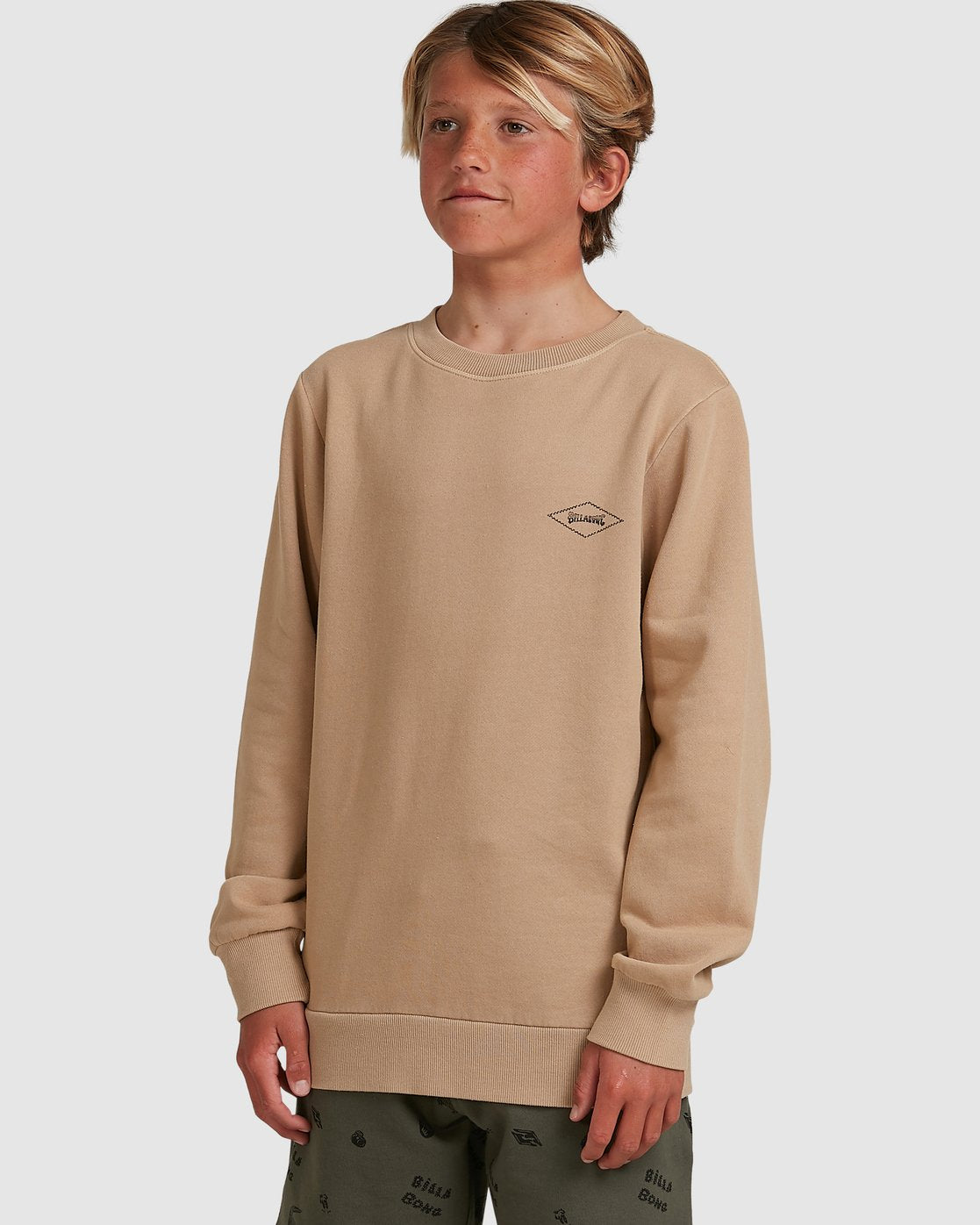 Billabong Boys Checked Diamond Crew Light khaki