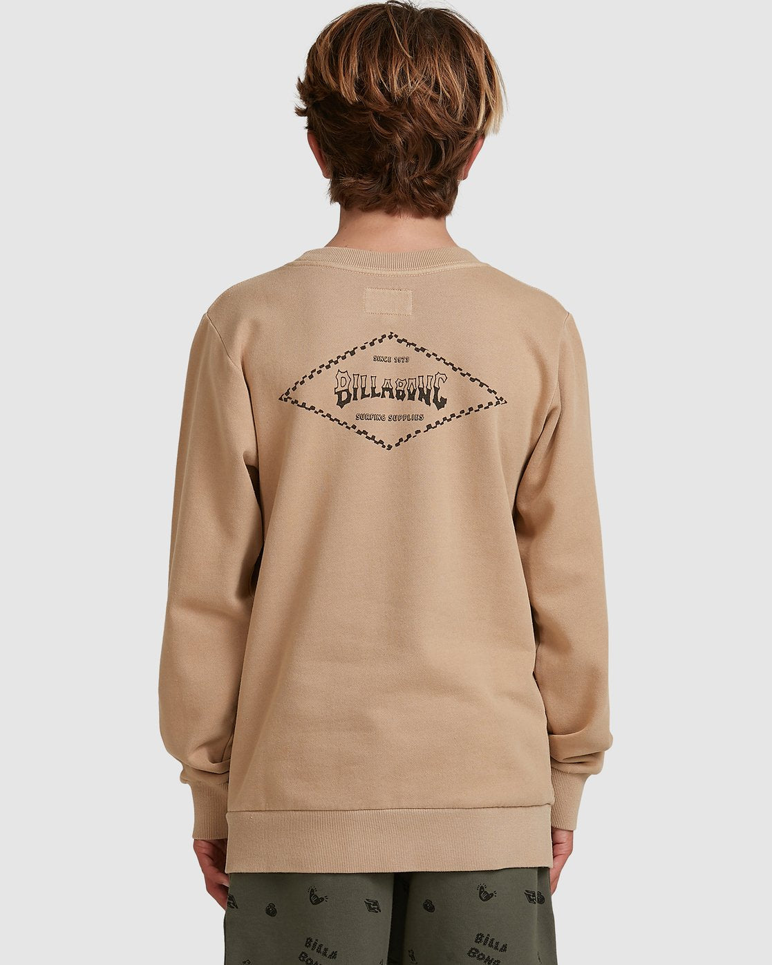 Billabong Boys Checked Diamond Crew Light khaki