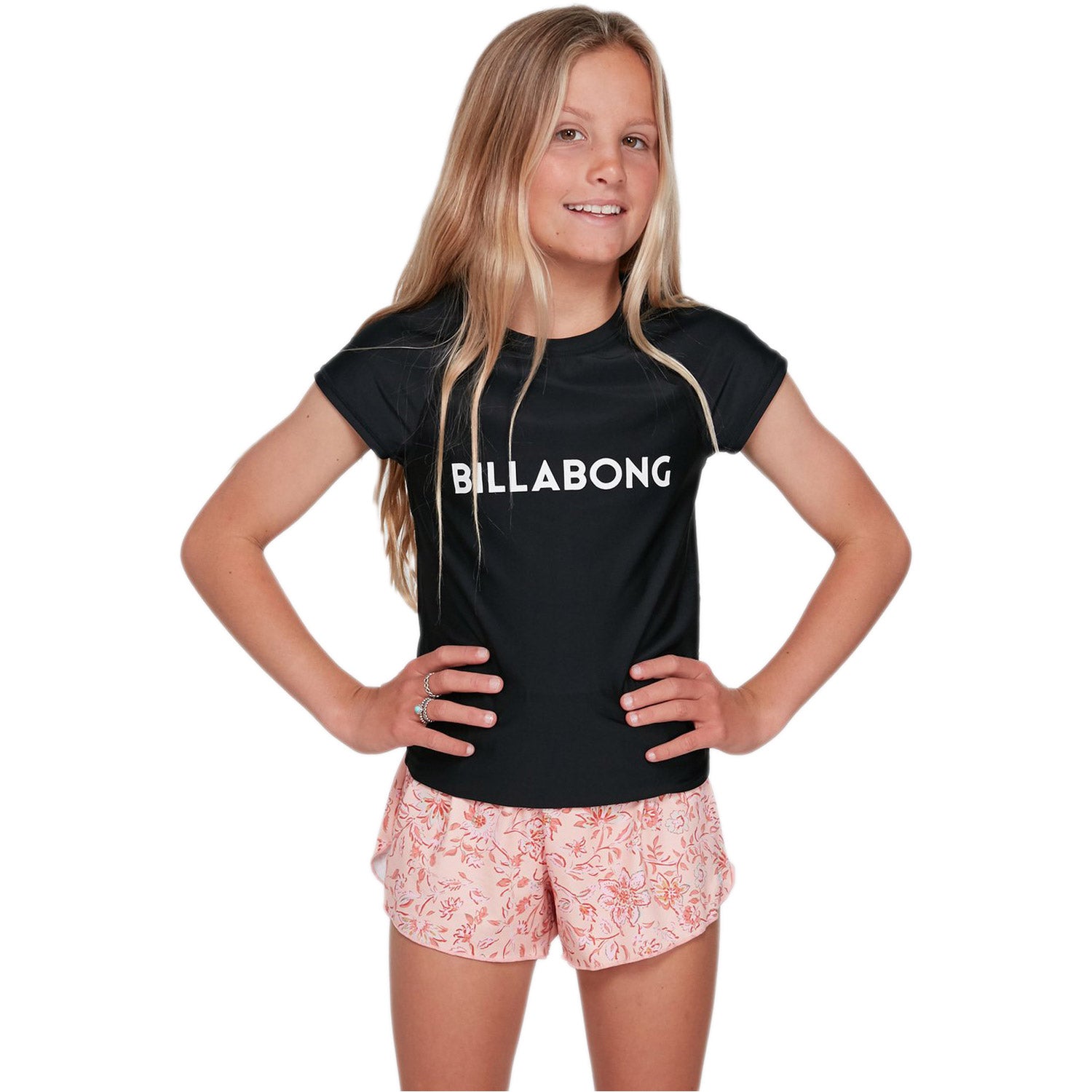 Billabong Dancer Short Sleeve Girls Rash Vest Black