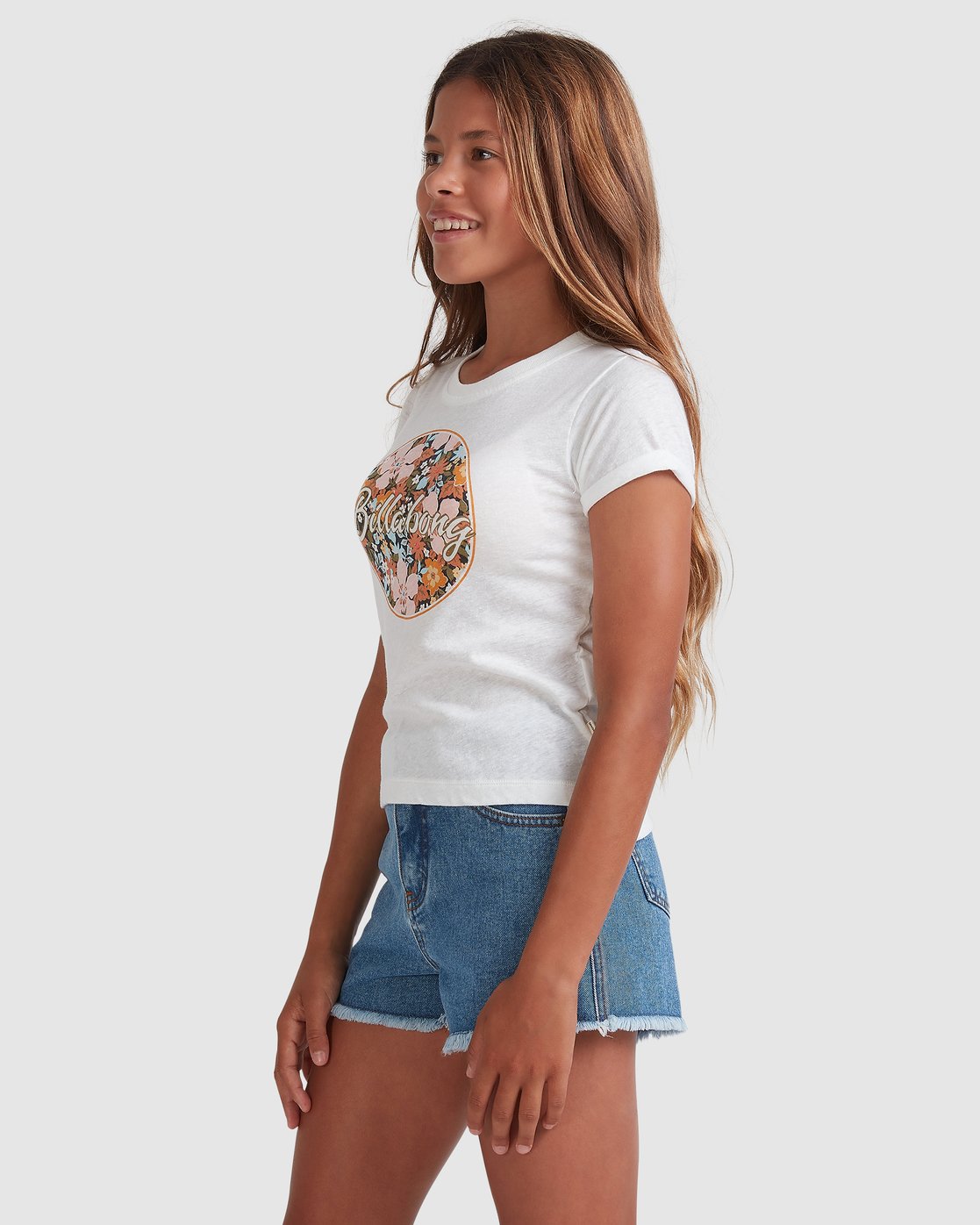 Billabong Girls 6-14 Heart Eyes Formula Tee Salt crystal