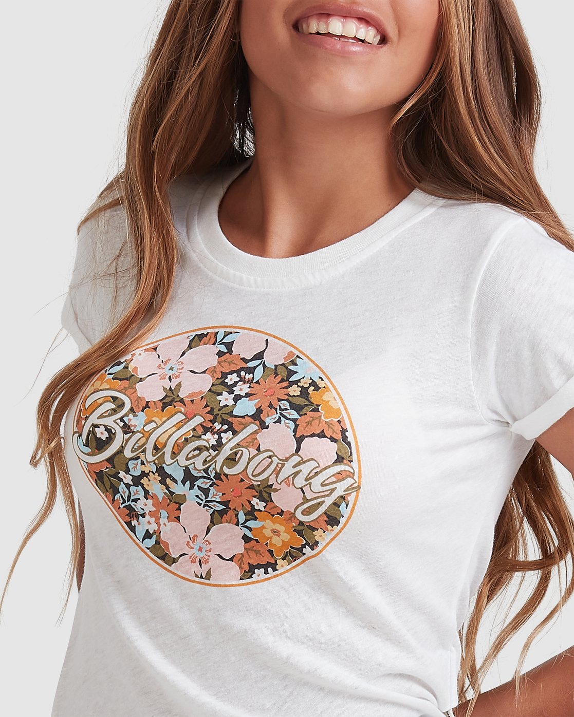 Billabong Girls 6-14 Heart Eyes Formula Tee Salt crystal