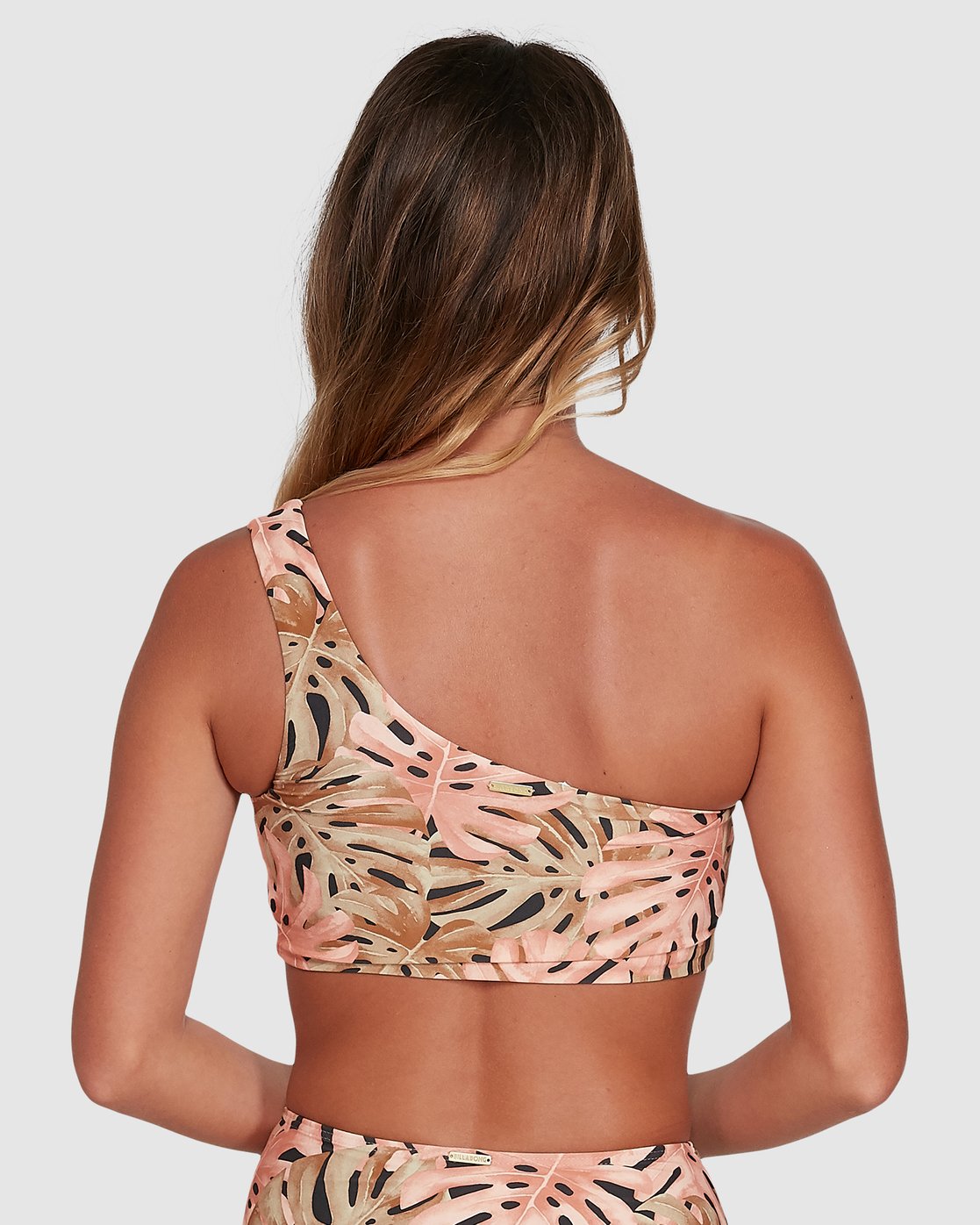 Billabong Hula Palm One Shoulder Crop Bikini Top Off black