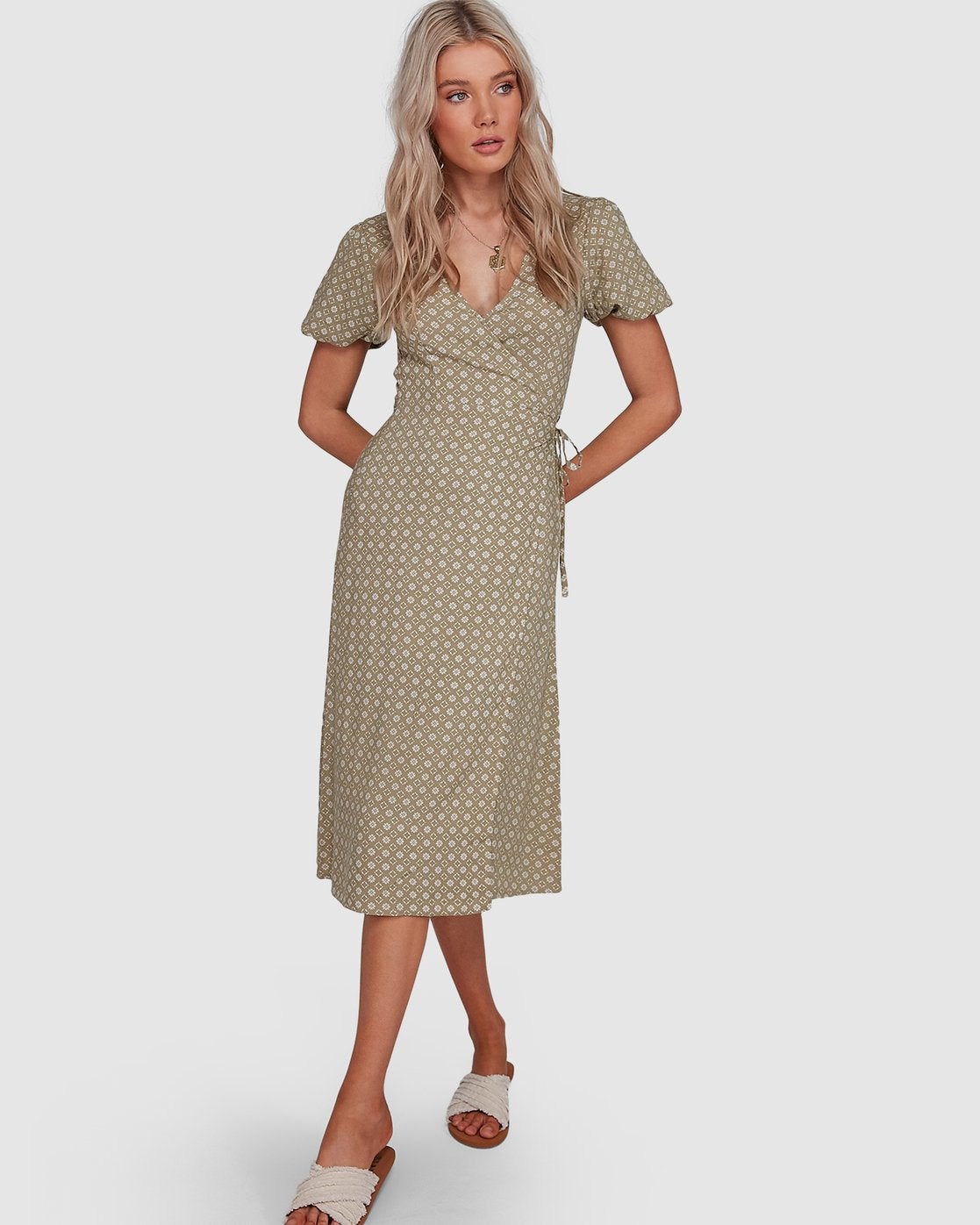 Billabong Jasmin Midi Wrap Dress Green