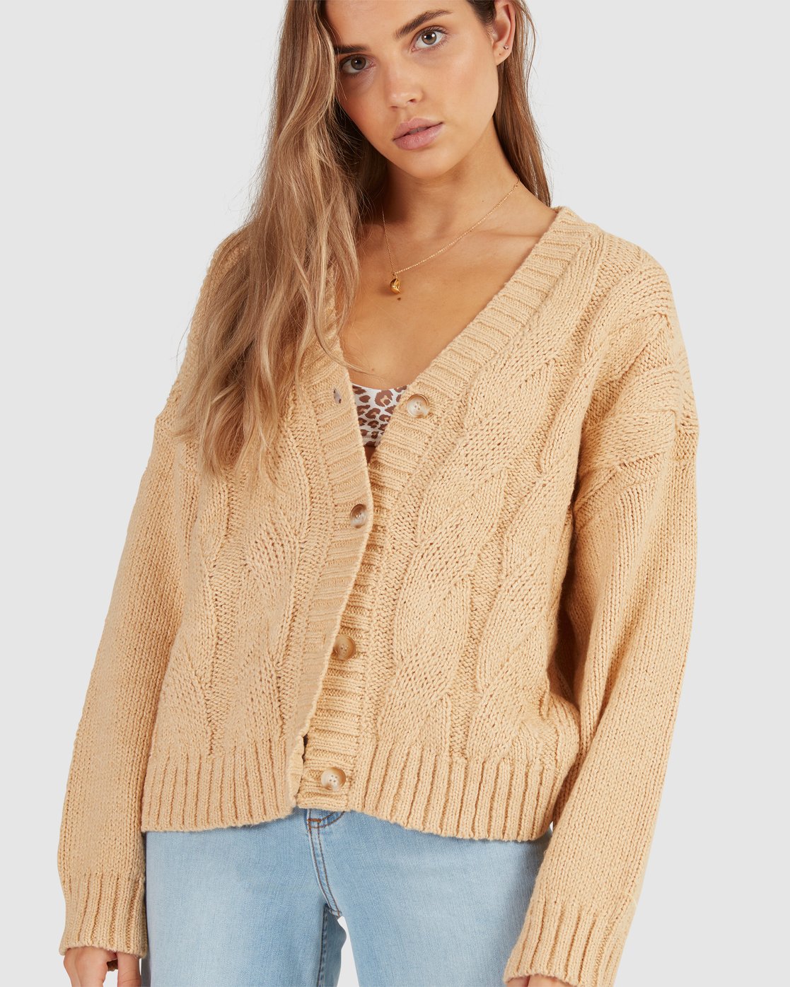 Billabong Just Fine Cardigan DESERT SAND