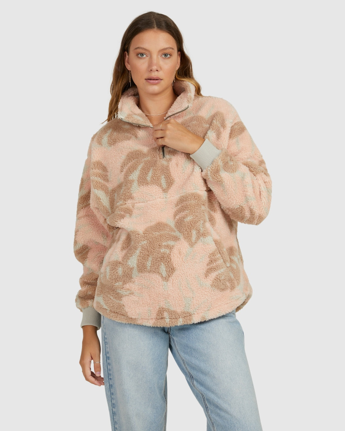 Billabong Kalluah Half Zip Jumper PEONY