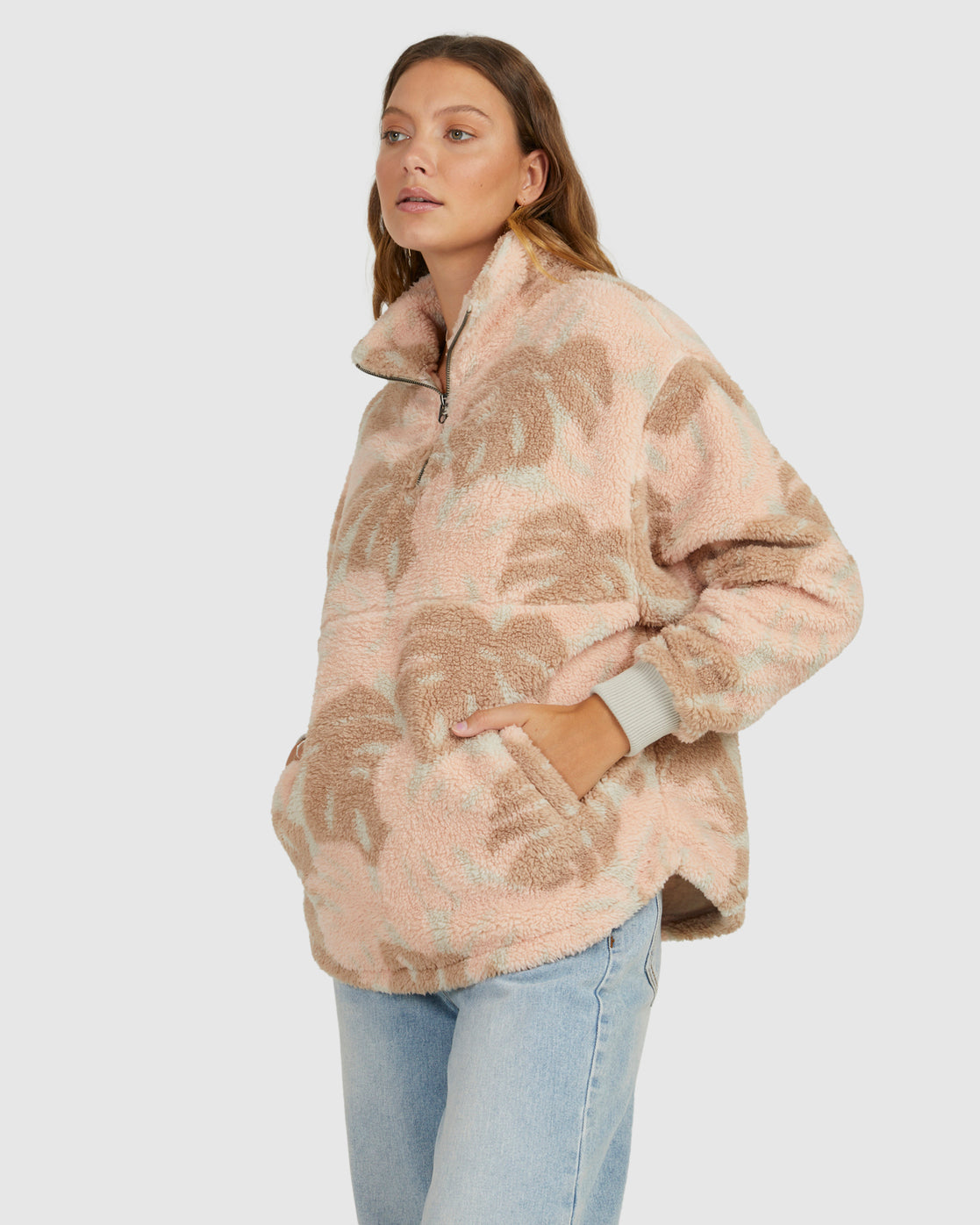 Billabong Kalluah Half Zip Jumper PEONY
