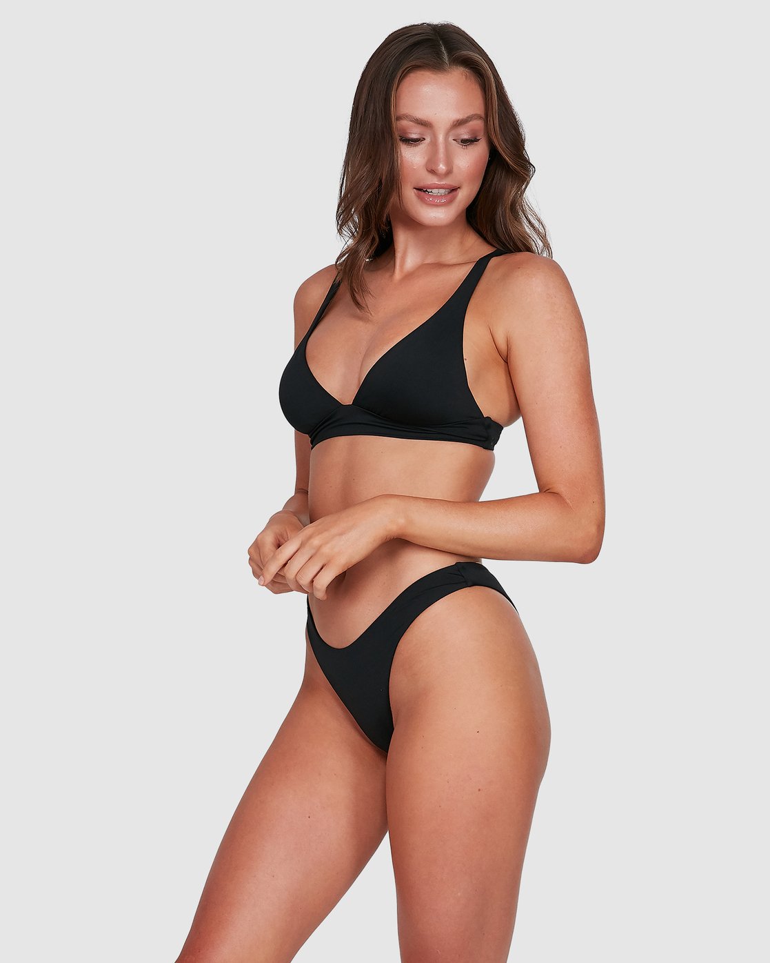 Billabong Sol Searcher Elongated Tri Bikini Top Black
