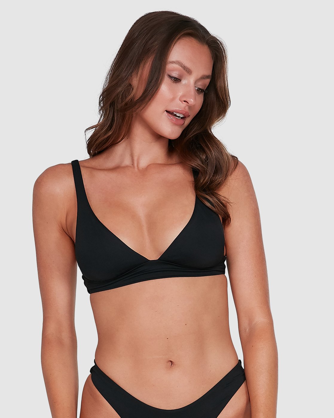 Billabong Sol Searcher Elongated Tri Bikini Top Black