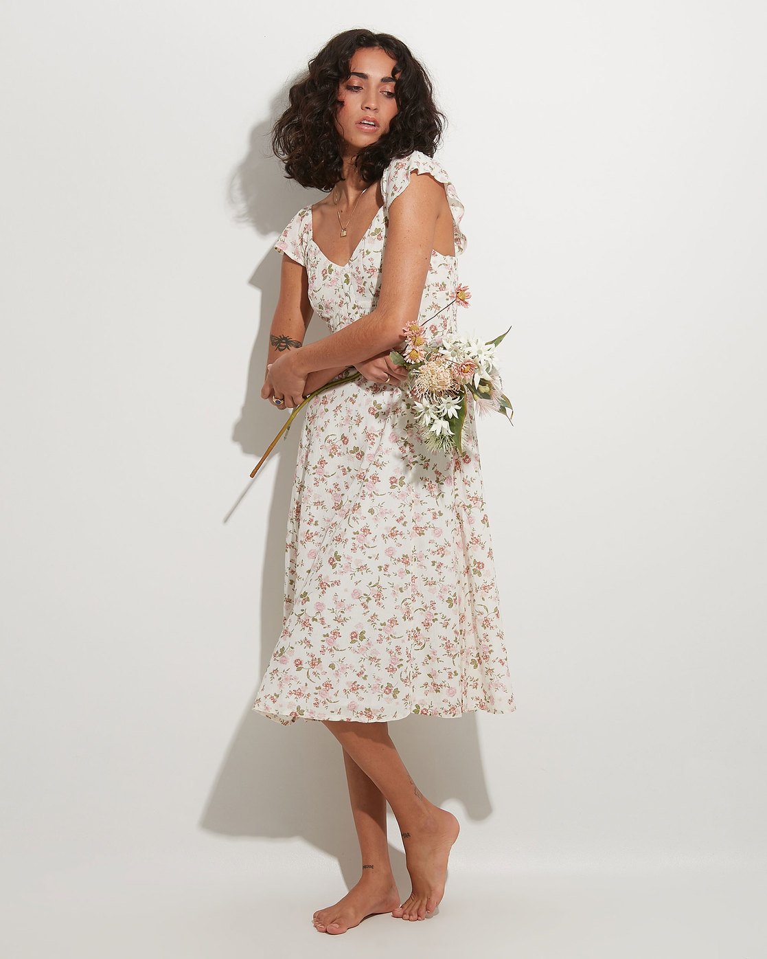 Billabong Songbird Midi Dress White