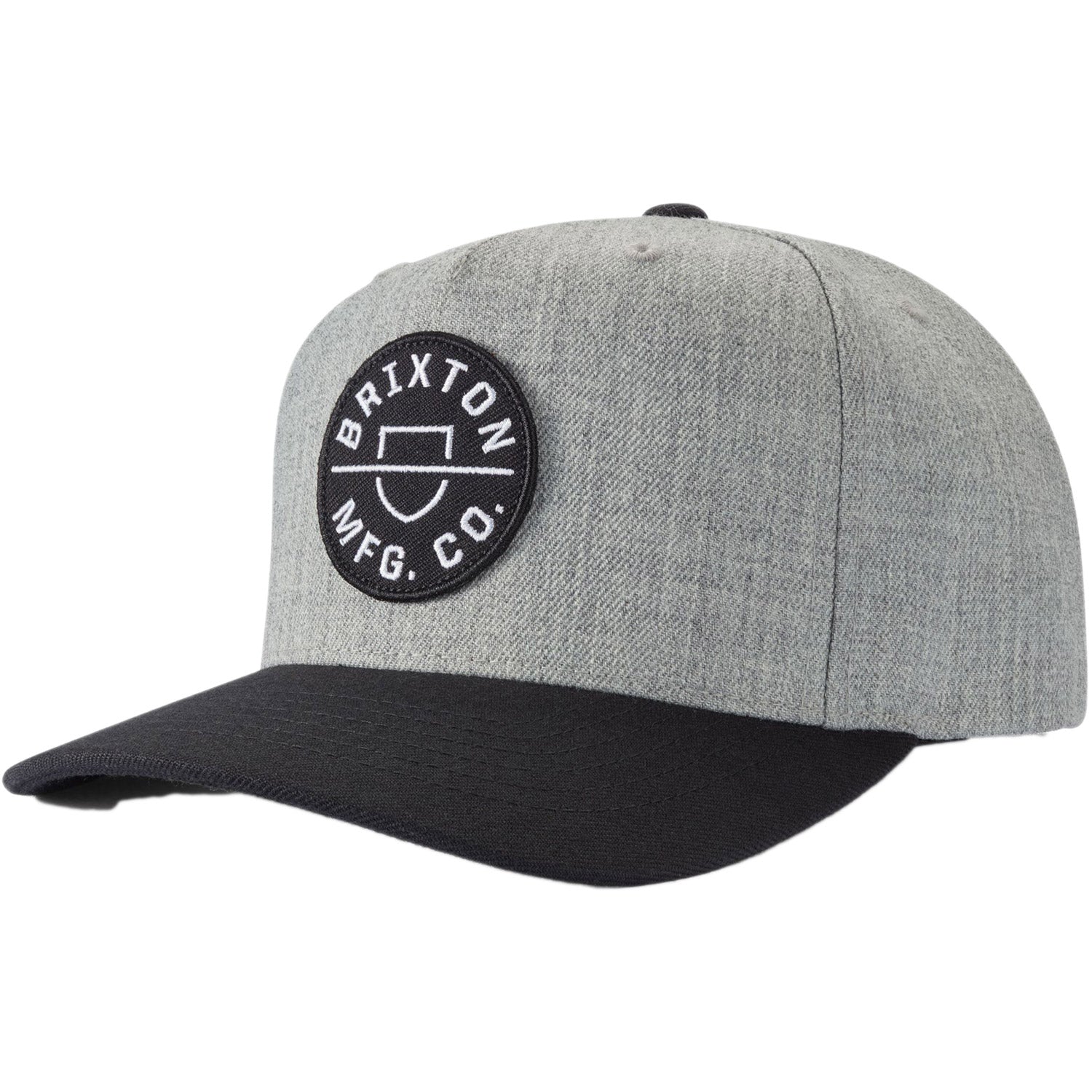 Brixton Crest C MP Snapback Cap Heather Grey/Black