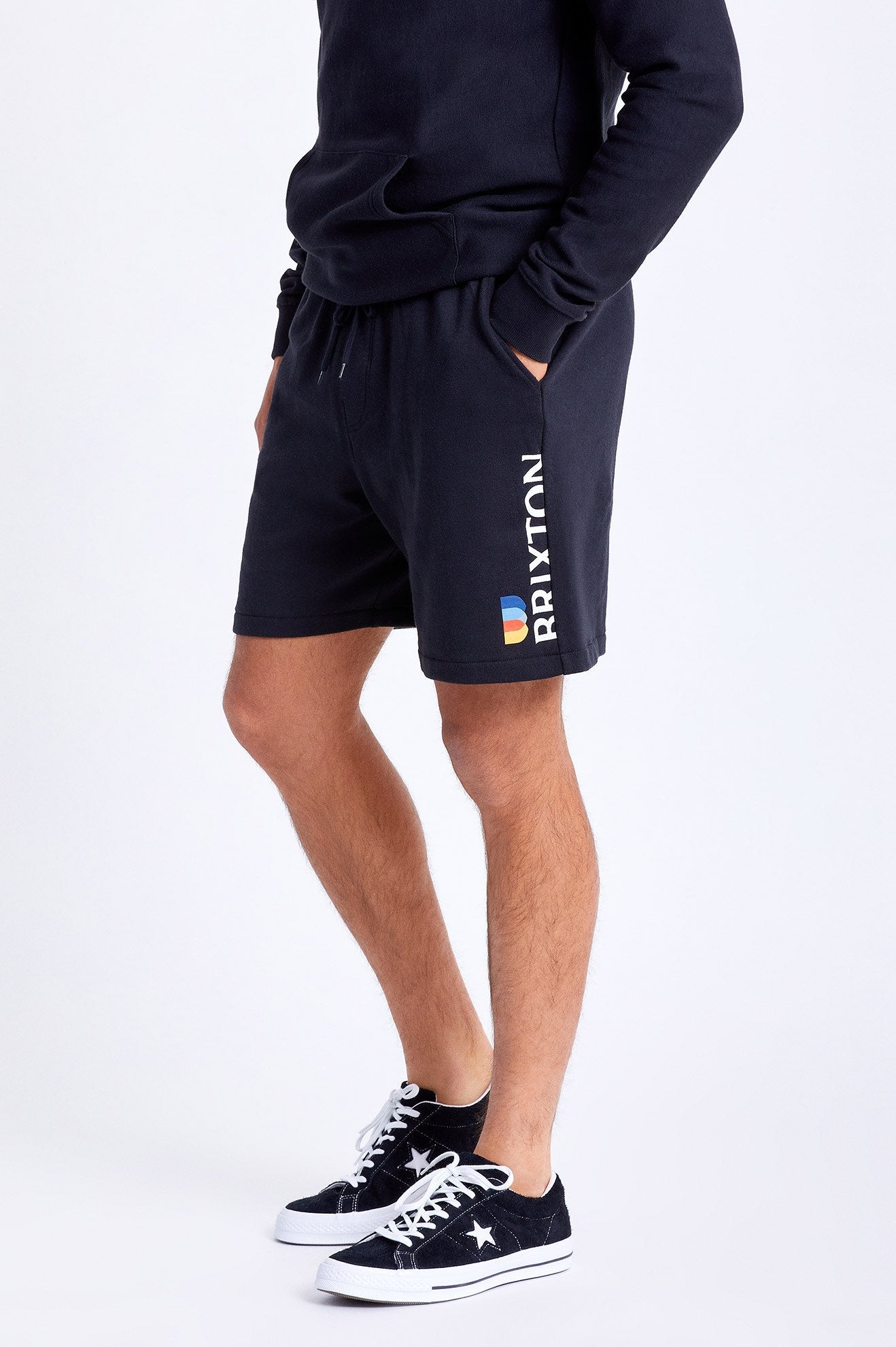Brixton Stem Fleece Crossover Short Black