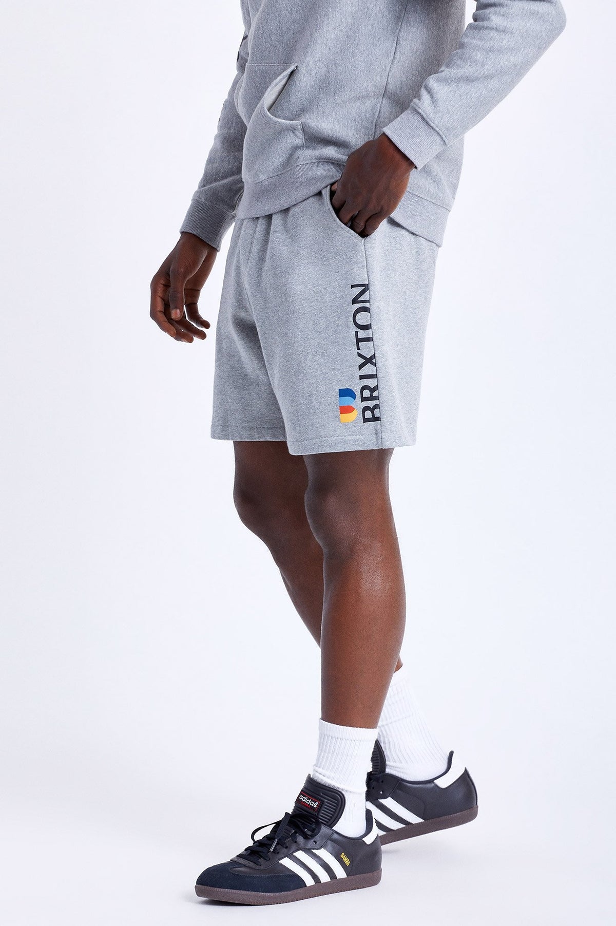 Brixton Stem Fleece Crossover Short Heather grey