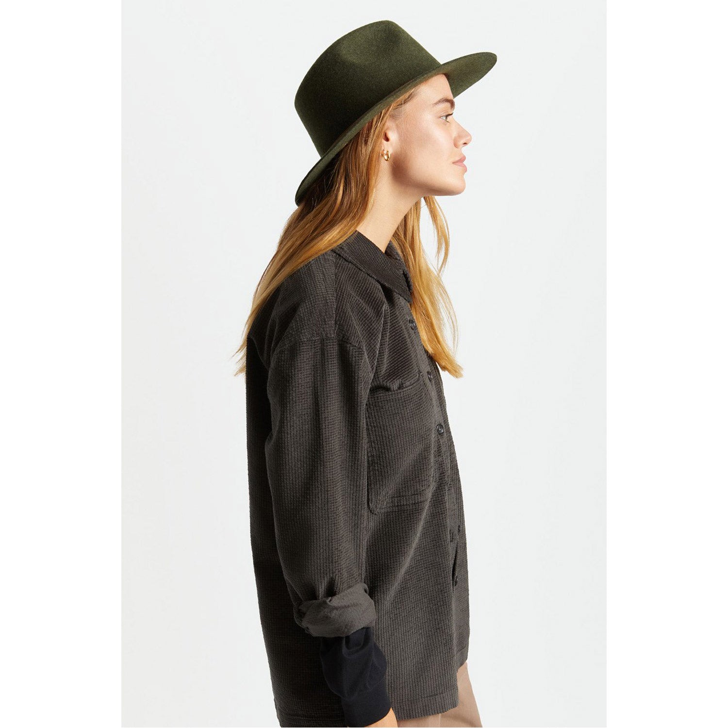 Brixton Wesley Fedora Heather Moss / Brown Mix