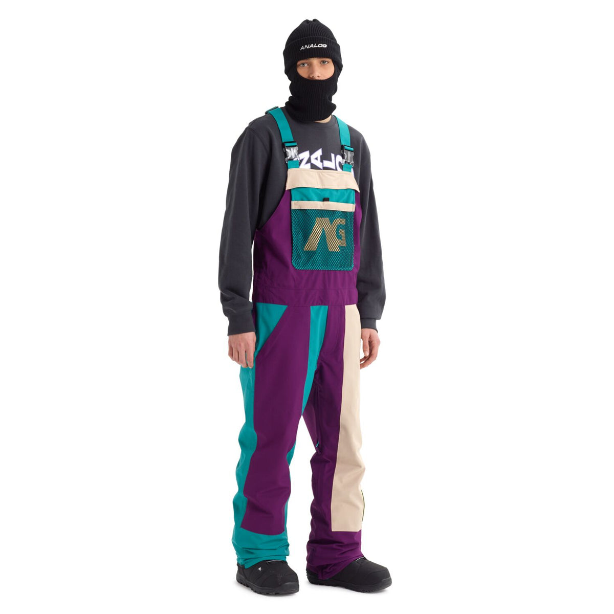 Burton Analog Ice Out Bib Snowboard Pant 2020  Safari / Green-Blue Slate / Charisma