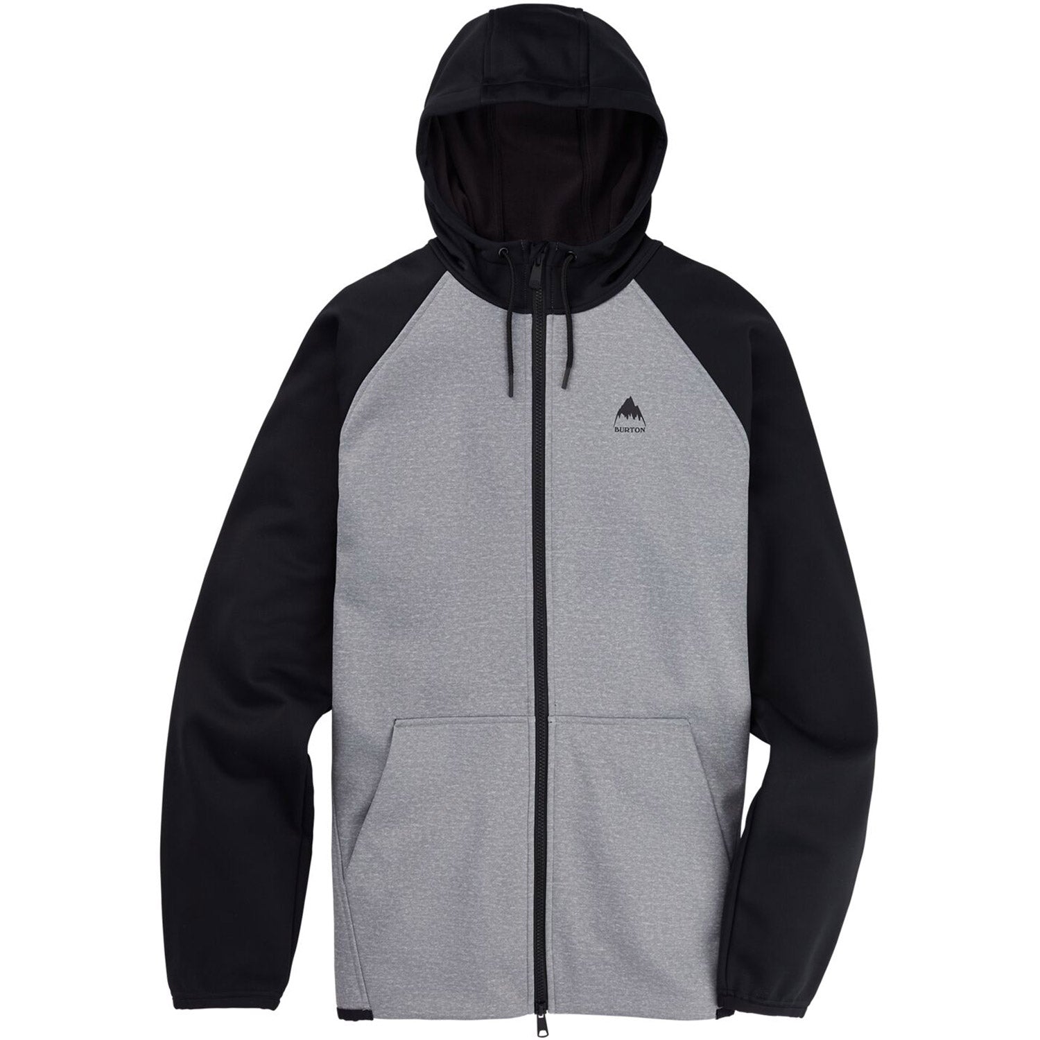 Burton Men's Crown Weatherproof Full-Zip Fleece 2021 Gray Heather / True Black