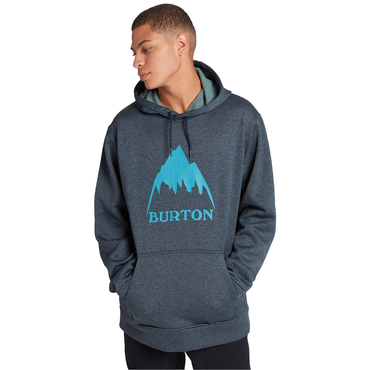 Burton Mens Oak Pullover Hoodie 2021 Dress Blue Heather