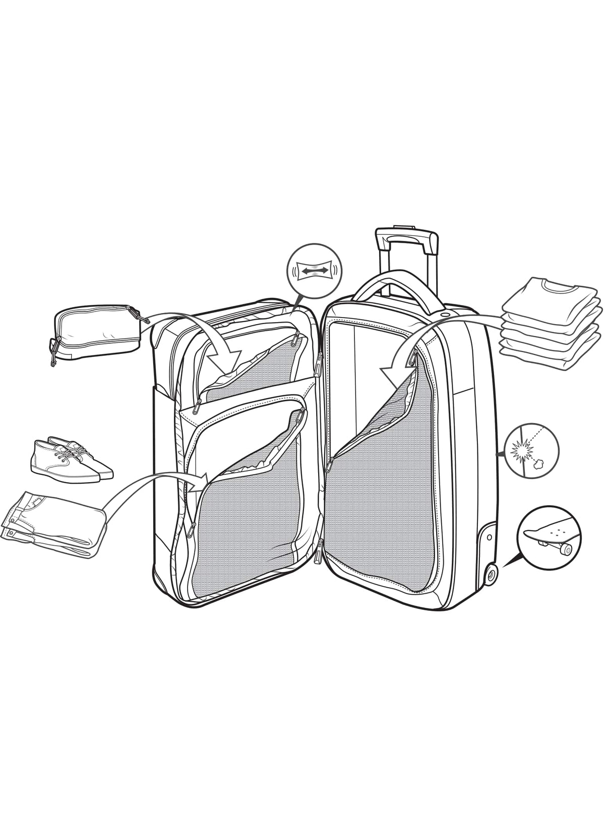 Burton Wheelie Flight Deck 38L Travel Bag 2022 True black ballistic