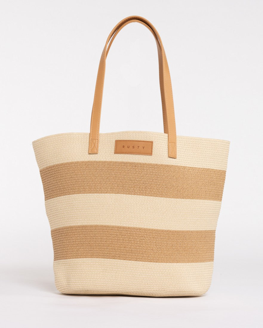 Rusty Hailey Straw Beach Bag NATURAL / CARAMEL