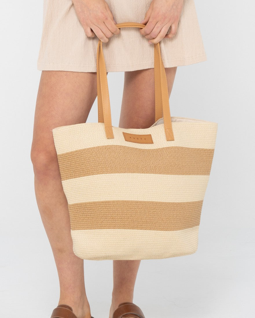 Rusty Hailey Straw Beach Bag NATURAL / CARAMEL
