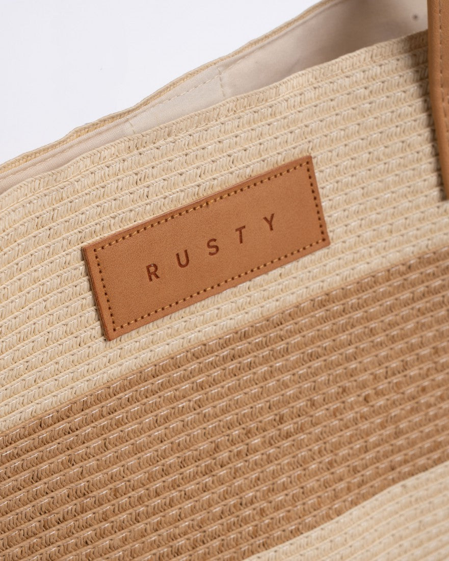 Rusty Hailey Straw Beach Bag NATURAL / CARAMEL