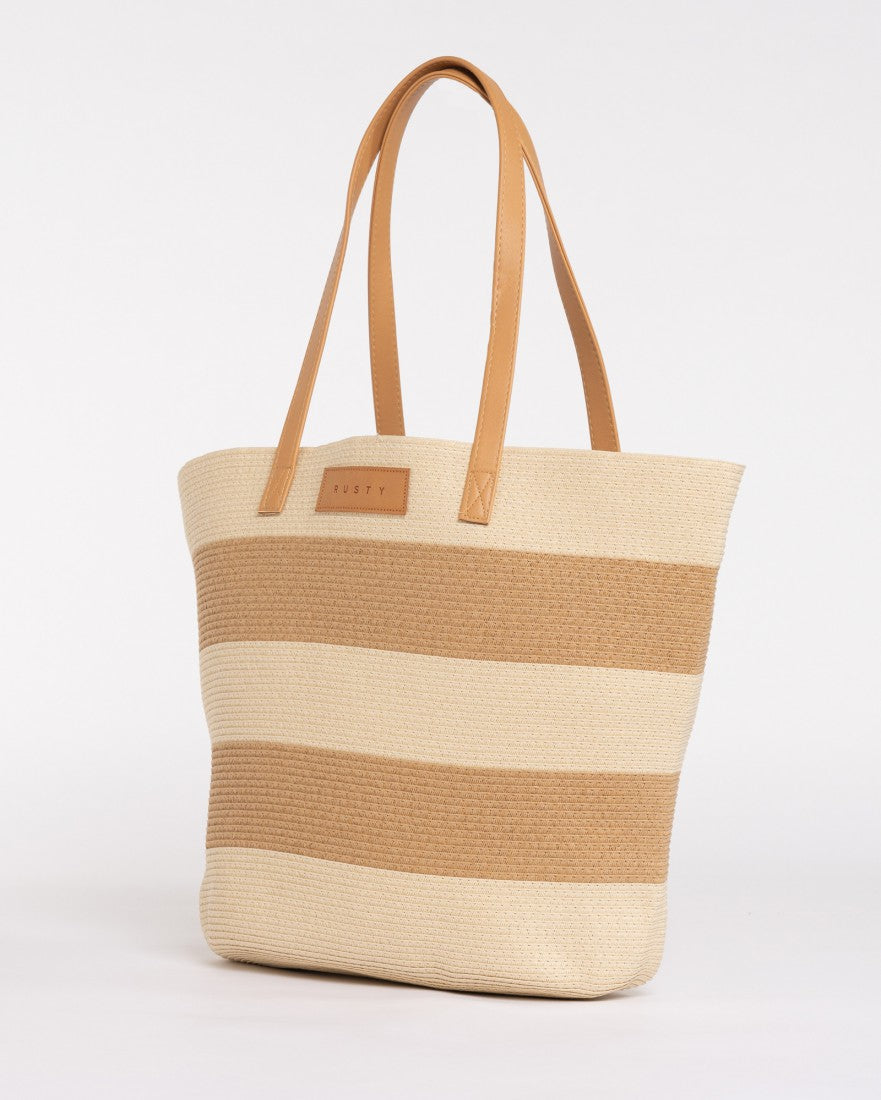 Rusty Hailey Straw Beach Bag NATURAL / CARAMEL